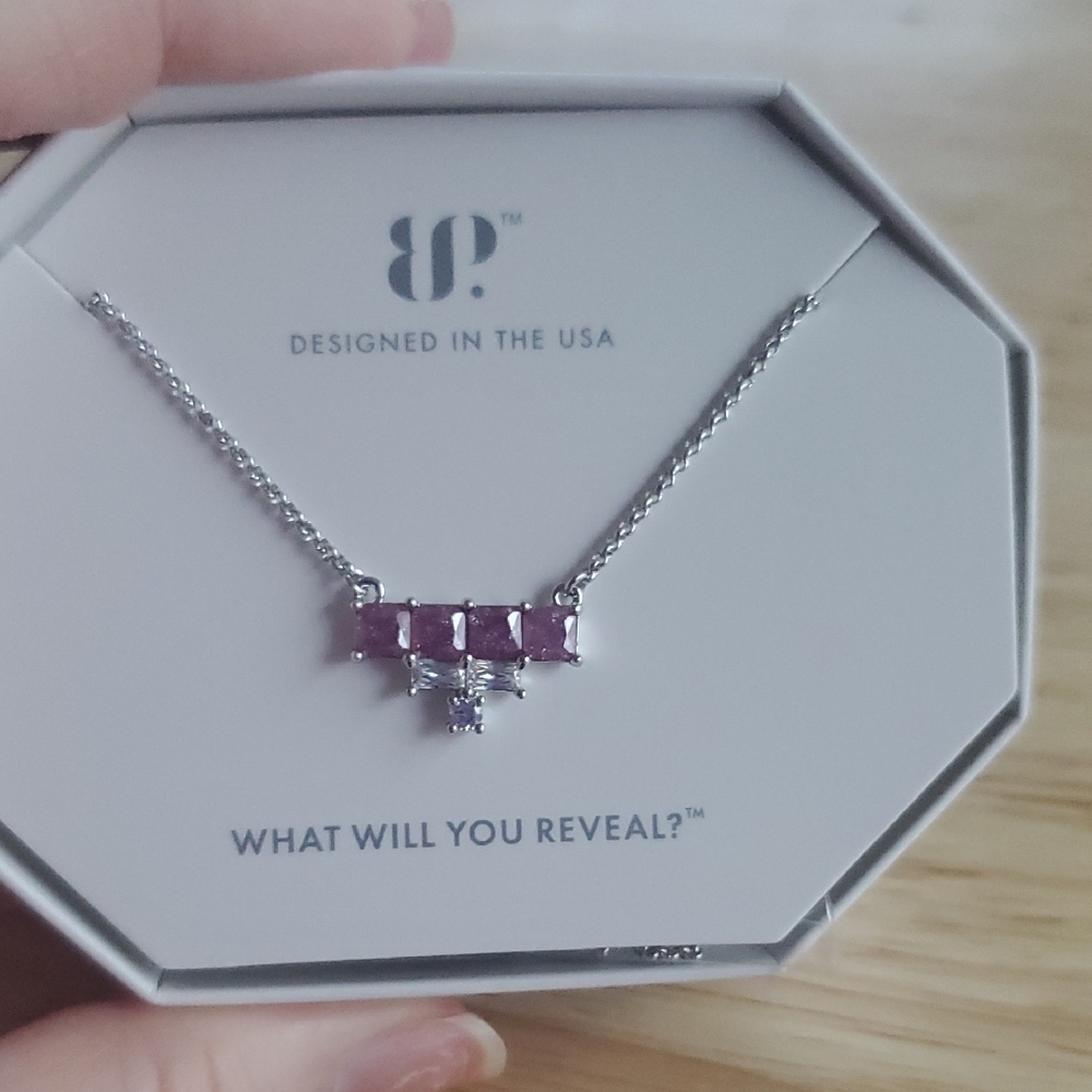 Elegant Silver and Pink Necklace with Minimalist Design